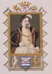 Portrait de Henry Grey (d.1554) Duc de Suffolk, extrait des Mémoires de la Cour de la Reine Elizabeth, publié en 1825